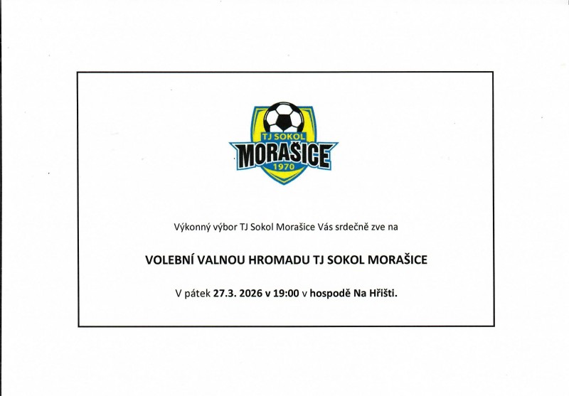 Pozvánka na volební valnou hromadu TJ Sokola 27.3. v 19.00 hodin Na Hřišti